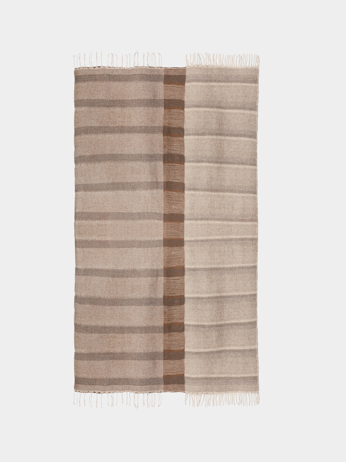 Norlha - Overfelt Quartz Yak and Silk Throw (79in/2m) - Brown - ABASK - 