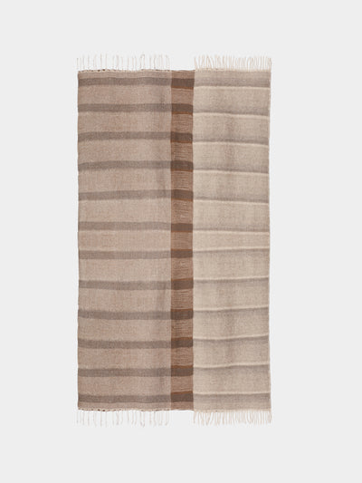 Norlha - Overfelt Quartz Yak and Silk Throw (79in/2m) - Brown - ABASK - 