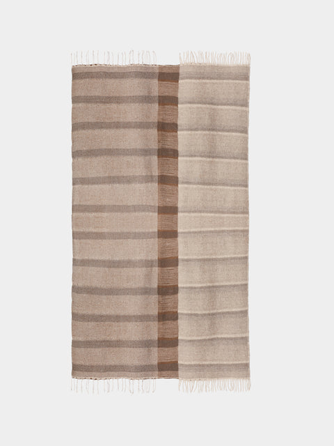 Norlha - Overfelt Quartz Yak and Silk Throw (79in/2m) - Brown - ABASK - 