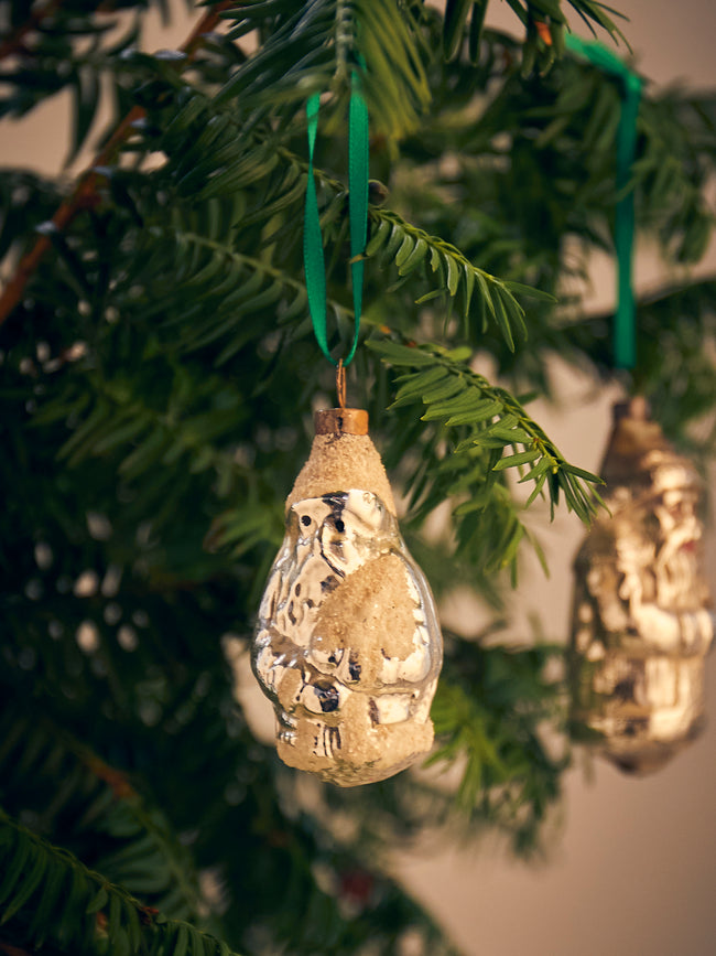 Antique and Vintage - Early-20th-Century Father Christmas Glass Baubles (Set of 7) - Silver - ABASK