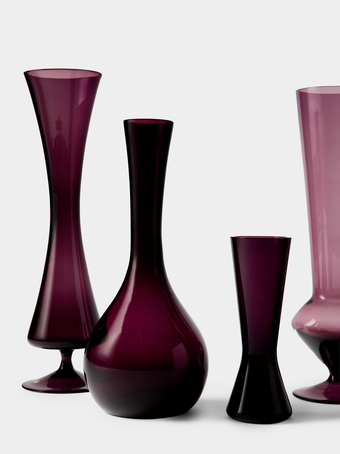 Antique and Vintage - Mid-Century Glass Bud Vases (Set of 7) - Purple - ABASK