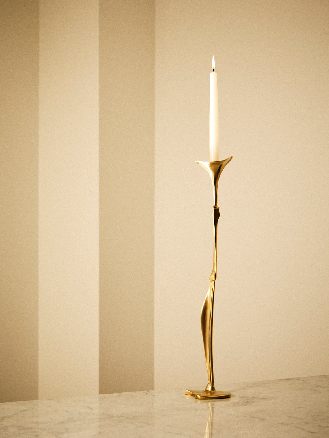 Shaha Raphael - Low Tide Fishbone Hand-Cast Brass Medium Candelabra - Gold - ABASK