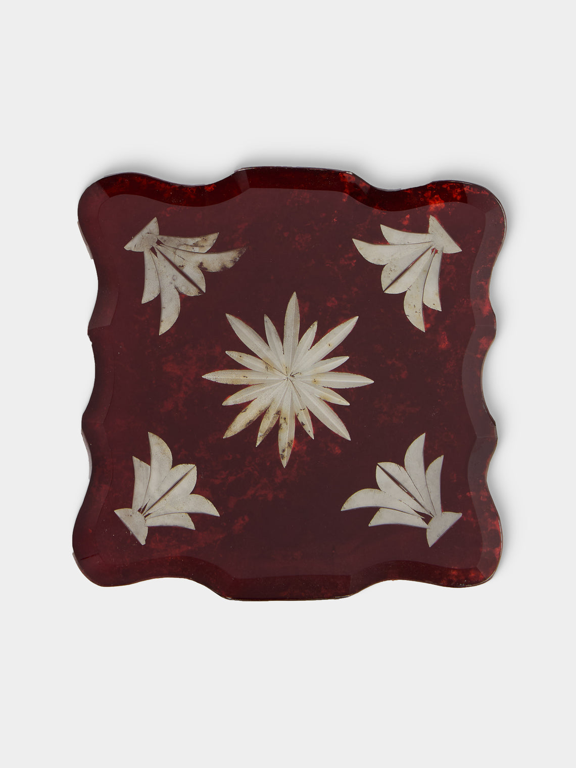 Borgo delle Tovaglie - Firenze Curio Mio Mirrored Glass Coasters (Set of 6) - Red - ABASK