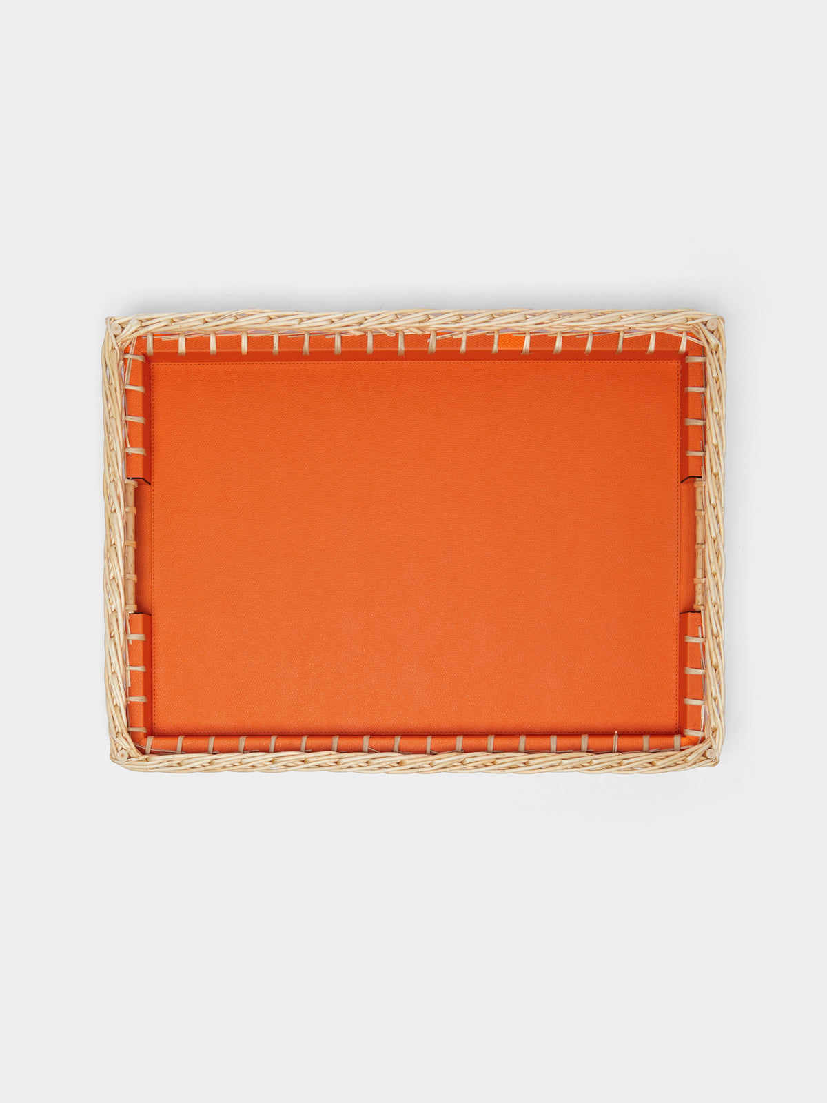 Giverny Leather Rattan Tray