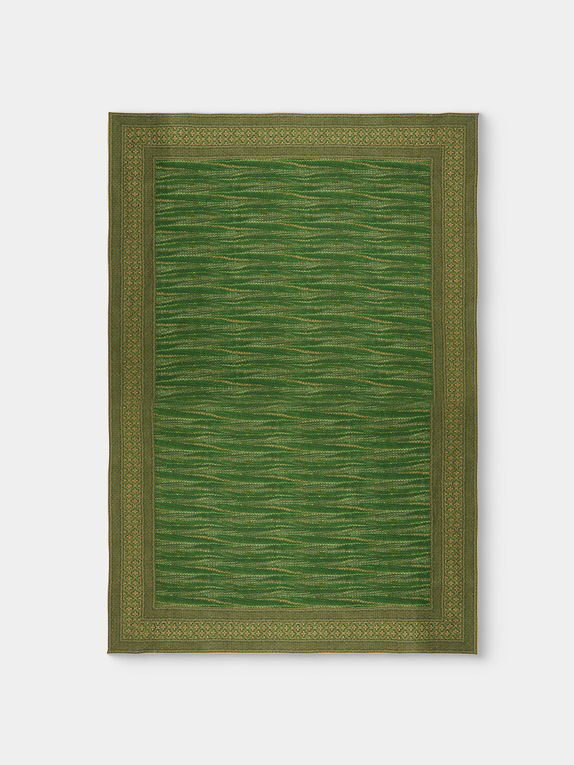 D'Ascoli - Niniane Printed Linen Rectangular Tablecloth (110in/2.8m) - Green - ABASK