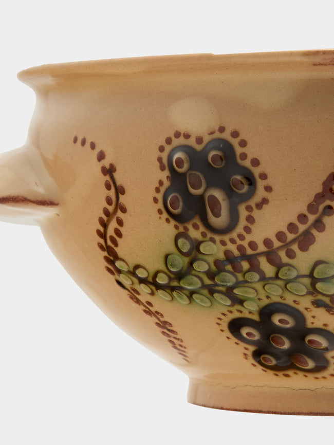 Poterie d’Évires - Flowers Hand-Painted Ceramic Soup Bowls (Set of 4) - Cream - ABASK