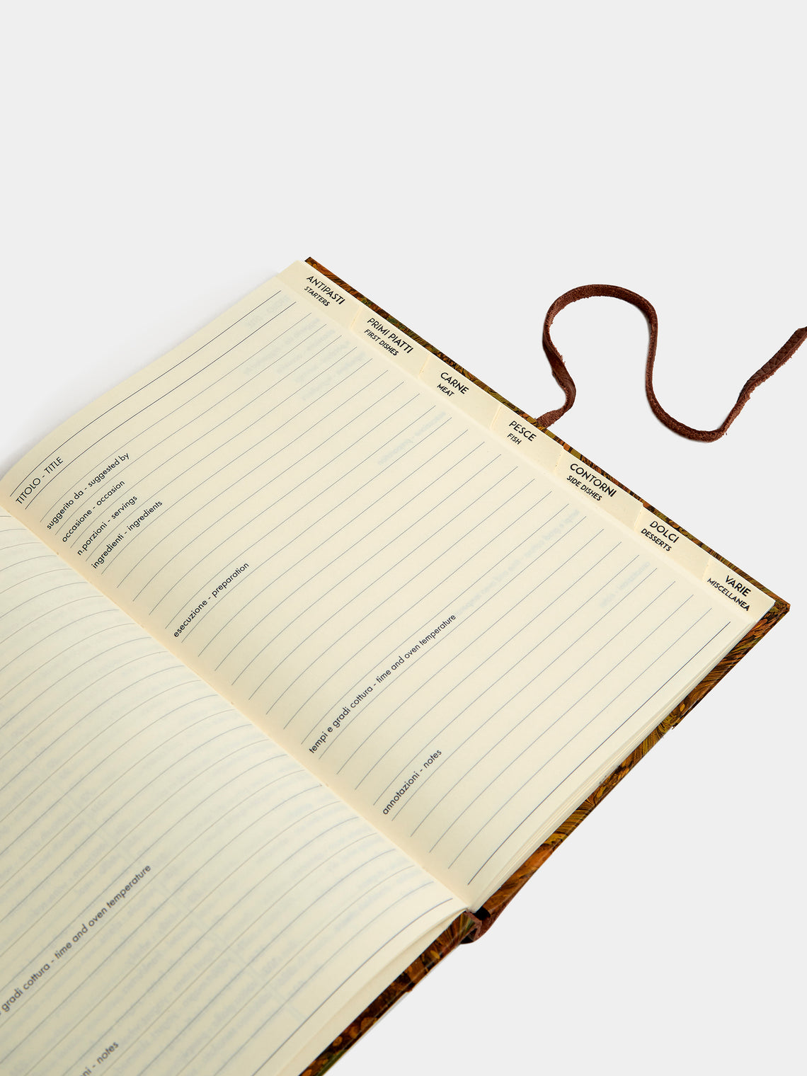 Giannini Firenze - Hand-Marbled Leather-Bound Wine, Gardening & Recipe Journals (Set of 3) - Multiple - ABASK