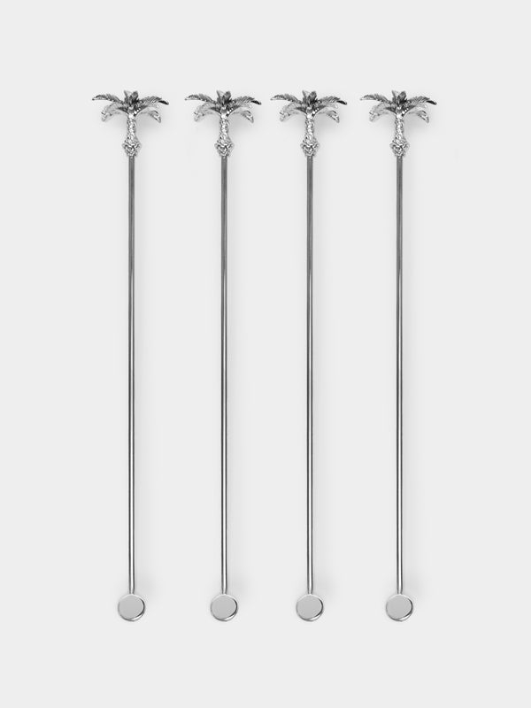 Objet Luxe - Silver-Plated Cocktail Stirrers (Set of 4) -  - ABASK