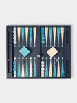 Belotier - Leather Large Backgammon Set - Navy - ABASK - 