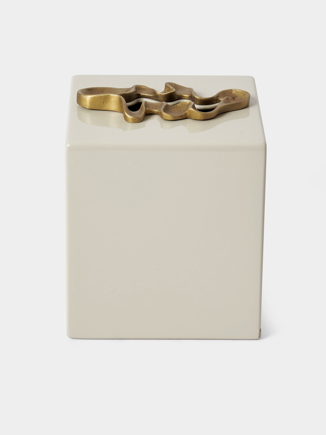 Viya - Saffron Lacquered Wood Tissue Box - Ivory - ABASK - 
