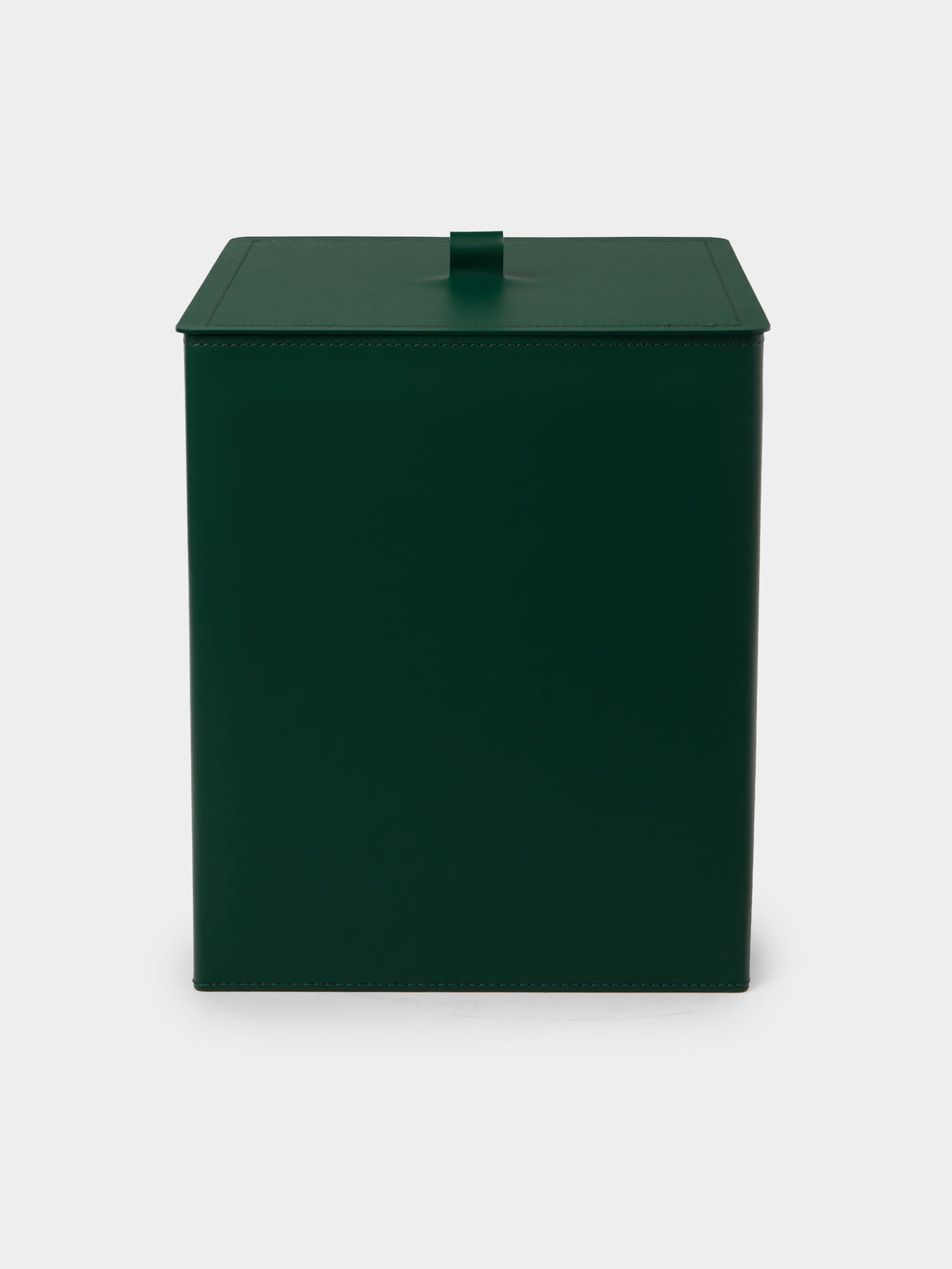 RUDI - Bino Leather Square Lidded Wastepaper Bin - Green - ABASK - 