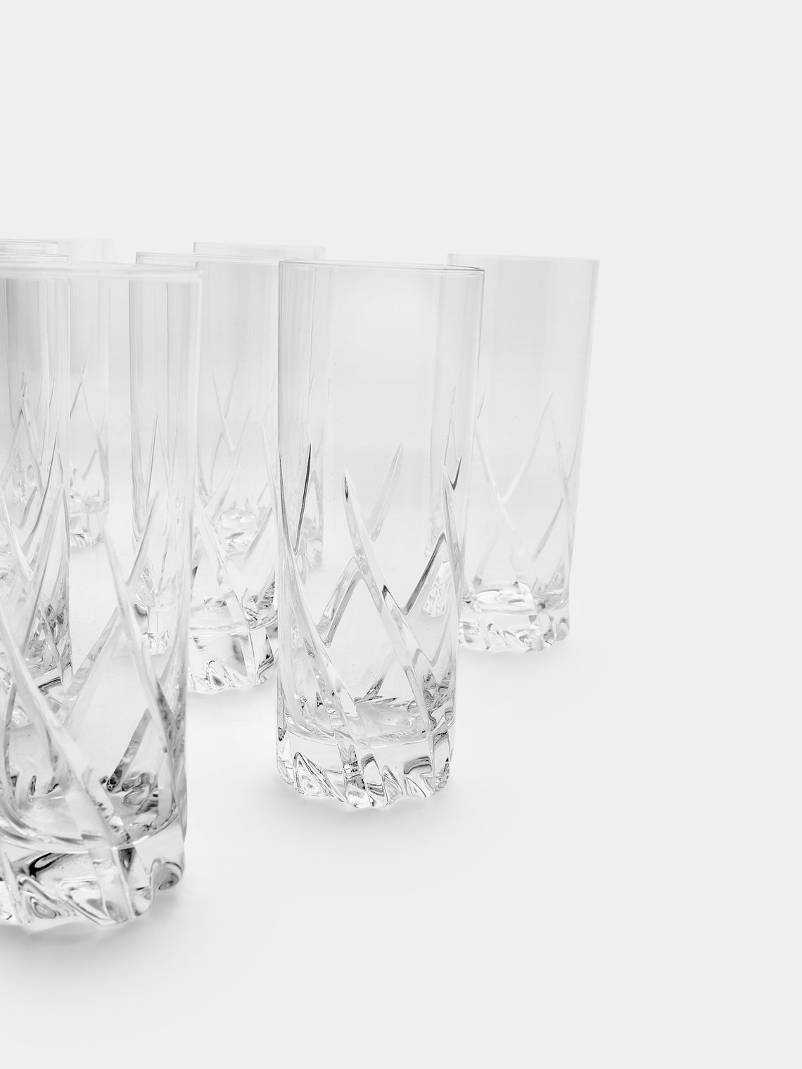 Antique and Vintage - 1950s Daum Crystal Highballs (Set of 12) - Clear - ABASK