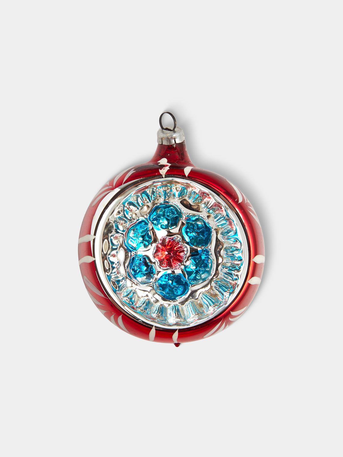 Antique and Vintage - Early-20th-Century Reflective Glass Baubles (Set of 5) - Red - ABASK