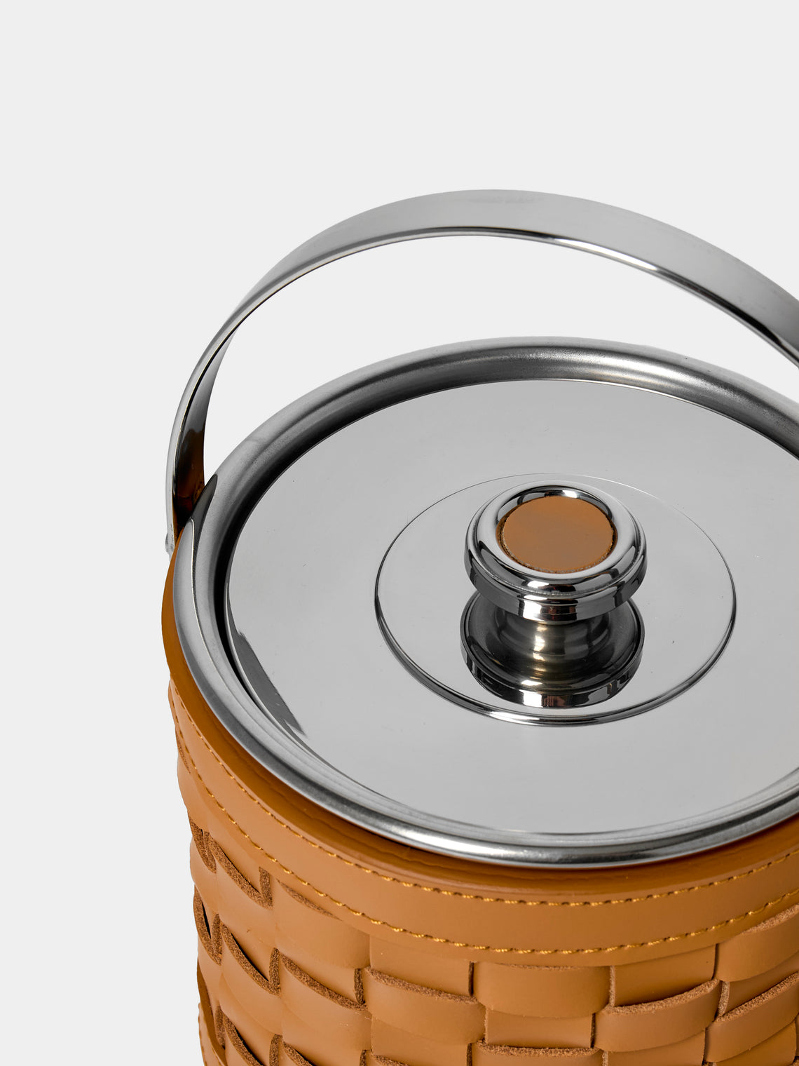 Riviere - Barcelona Water-Resistant Leather Ice Bucket with Tongs - Tan - ABASK