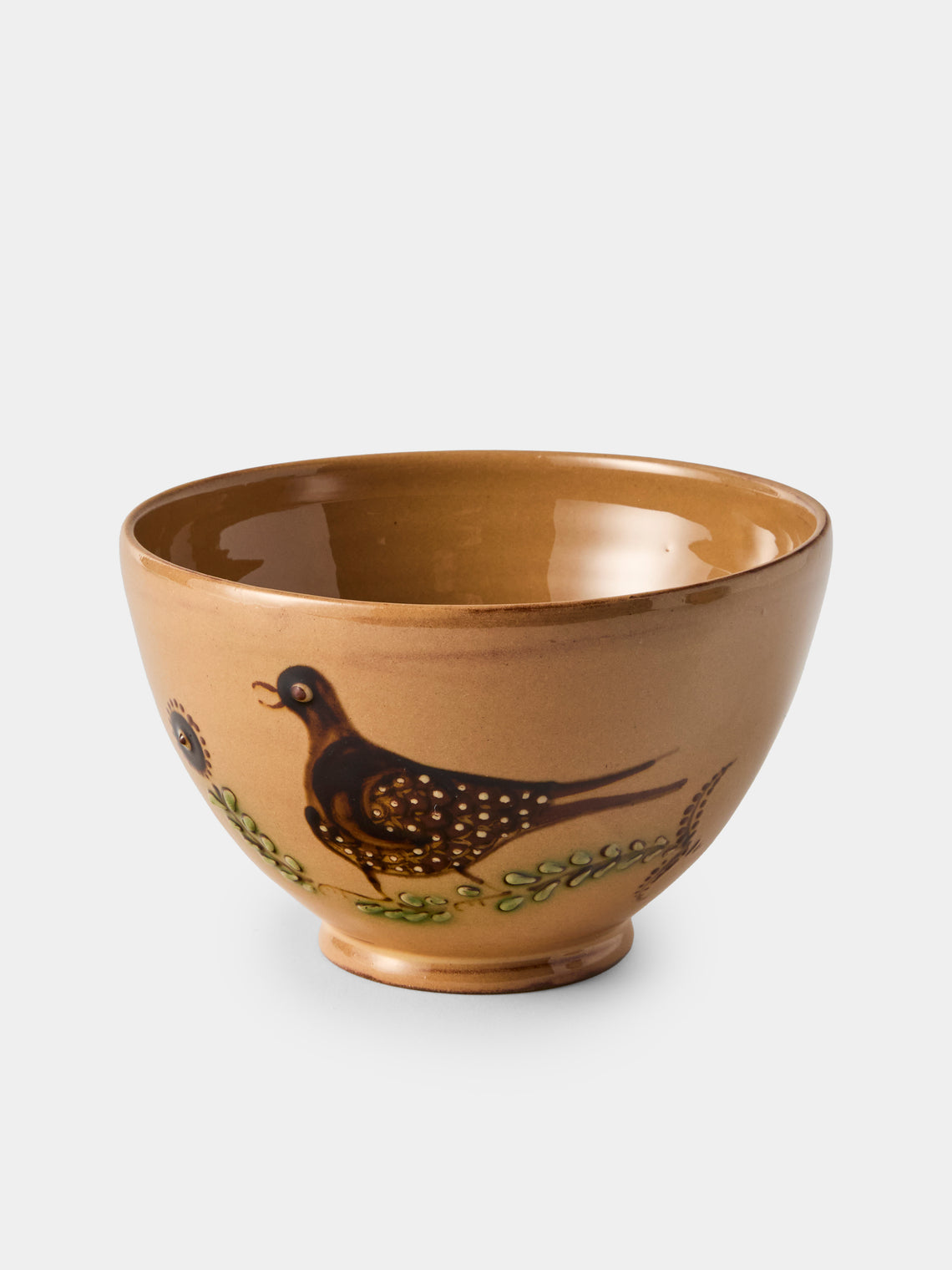 Poterie d’Évires - Birds Hand-Painted Ceramic Grand Bowls (Set of 4) - Cream - ABASK
