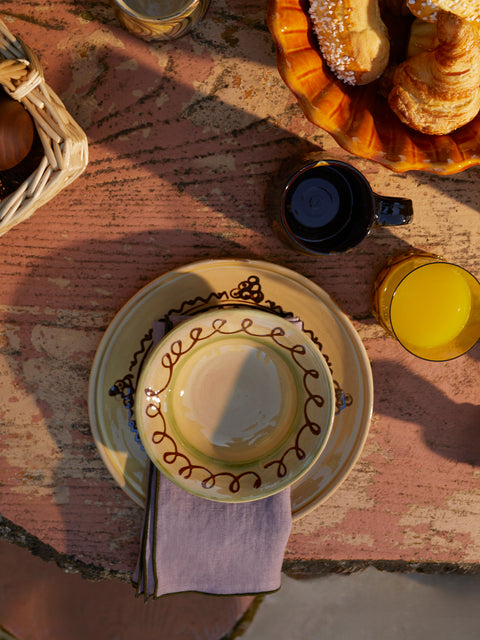 Poterie de Cliousclat - Hand-Painted Slipware Small Bowls (Set of 4) - Beige - ABASK