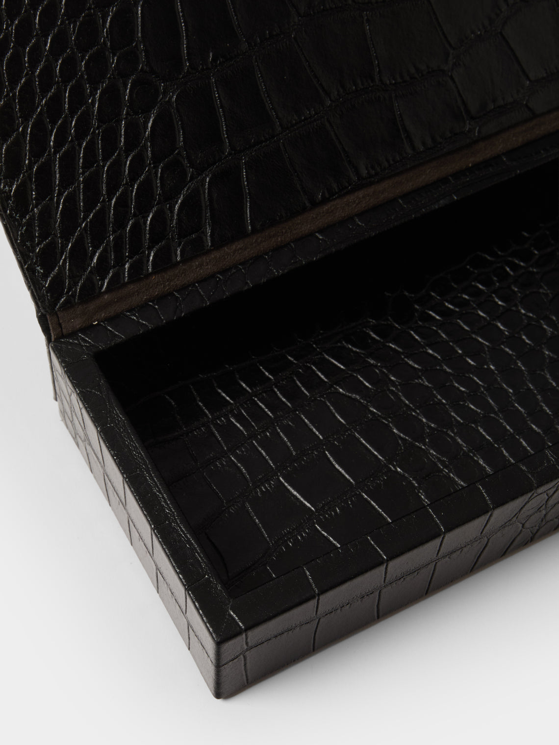 Pinetti - Leather Lidded Pen Holder - Black - ABASK