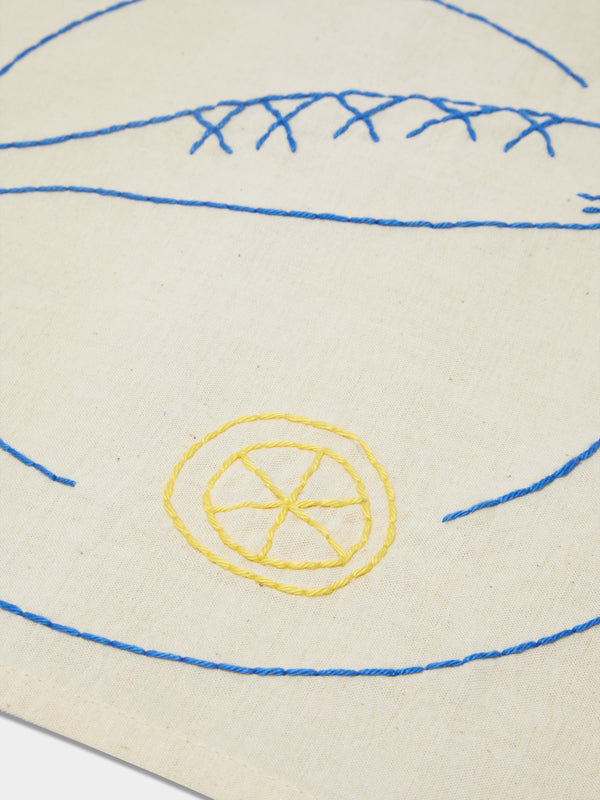 Oeuvres Sensibles - Supper Hand-Embroidered Linen Placemats (Set of 4) -  - ABASK