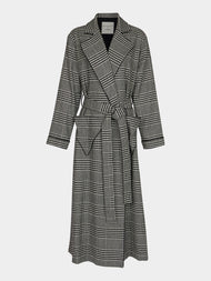 Emilia Wickstead - Wool Houndstooth Robe - Black - ABASK - 