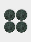 Anastasio Home - | Set of 4 | Oversized Marble Coasters - Green - ABASK - 