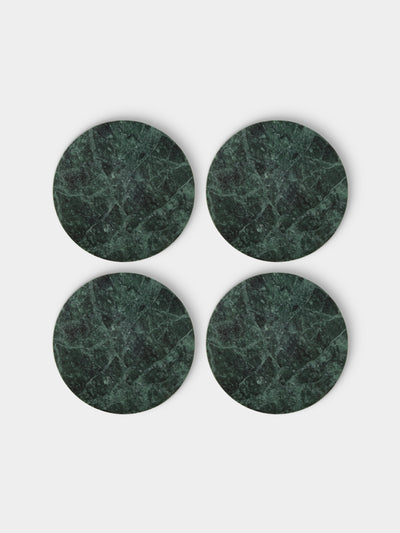 Anastasio Home - | Set of 4 | Oversized Marble Coasters - Green - ABASK - 