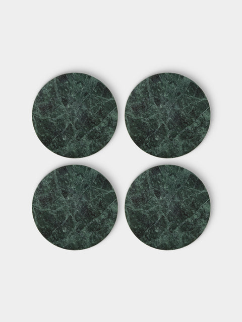Anastasio Home - | Set of 4 | Oversized Marble Coasters - Green - ABASK - 