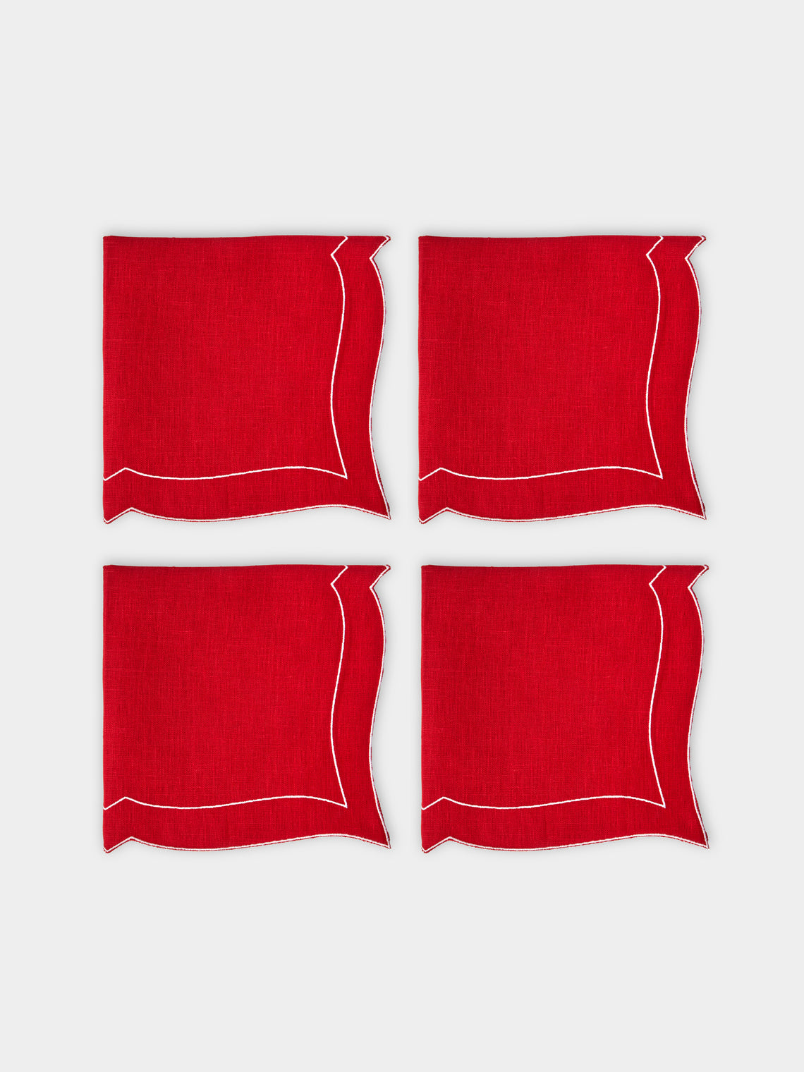 La Gallina Matta - Parentesi Linen Napkins (Set of 4) - Red - ABASK