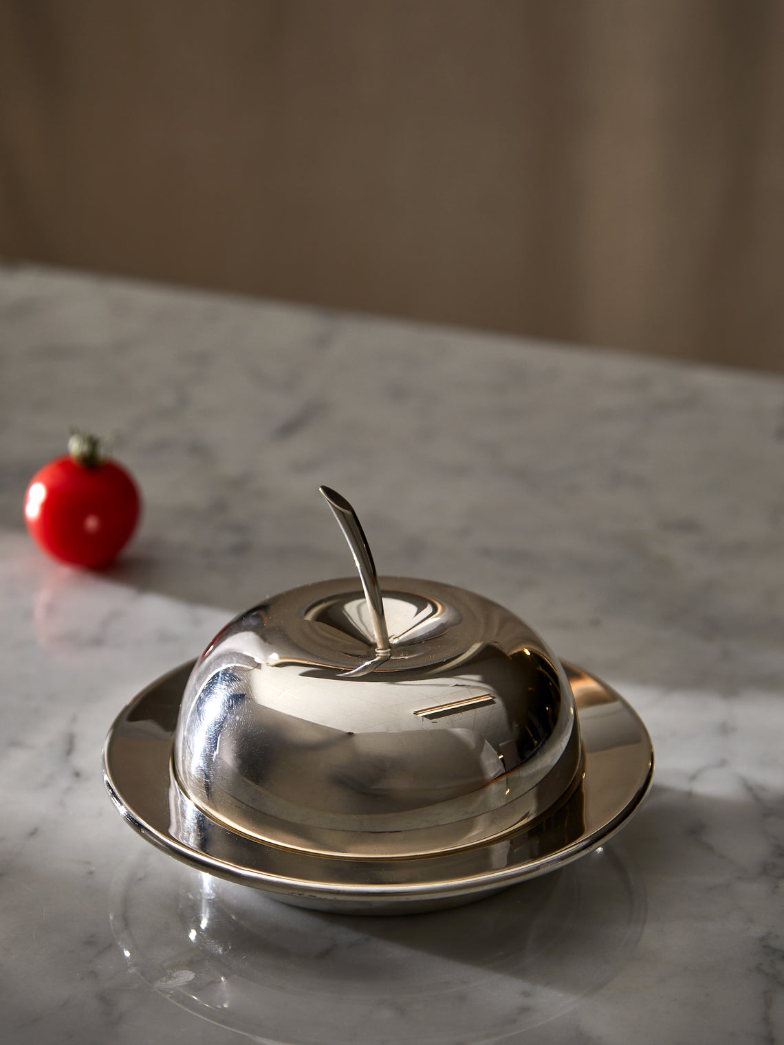 Antique and Vintage - 1960s Christofle Silver-Plated Apple Dish -  - ABASK