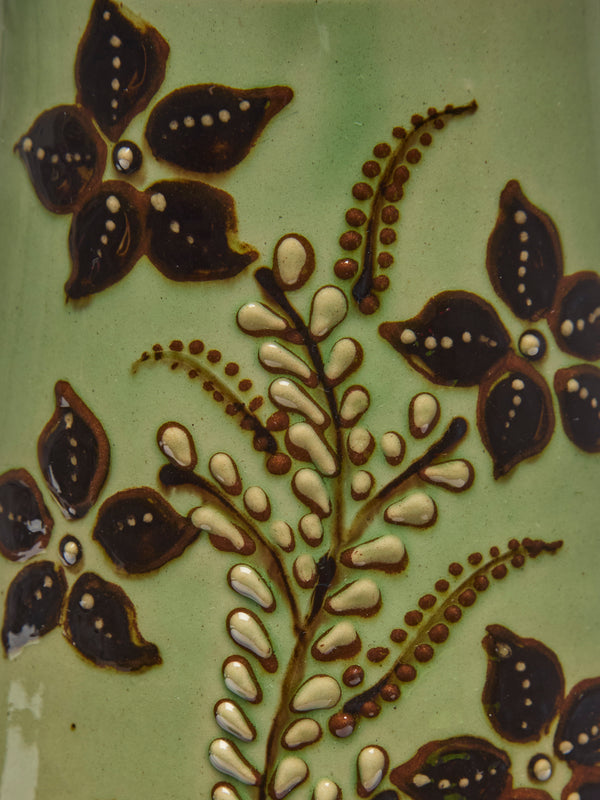 Poterie d’Évires - Flowers Hand-Painted Ceramic Milk Jug - Green - ABASK