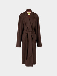 Dorso - The Gessato Wool Robe | Size: S - Brown - ABASK - 