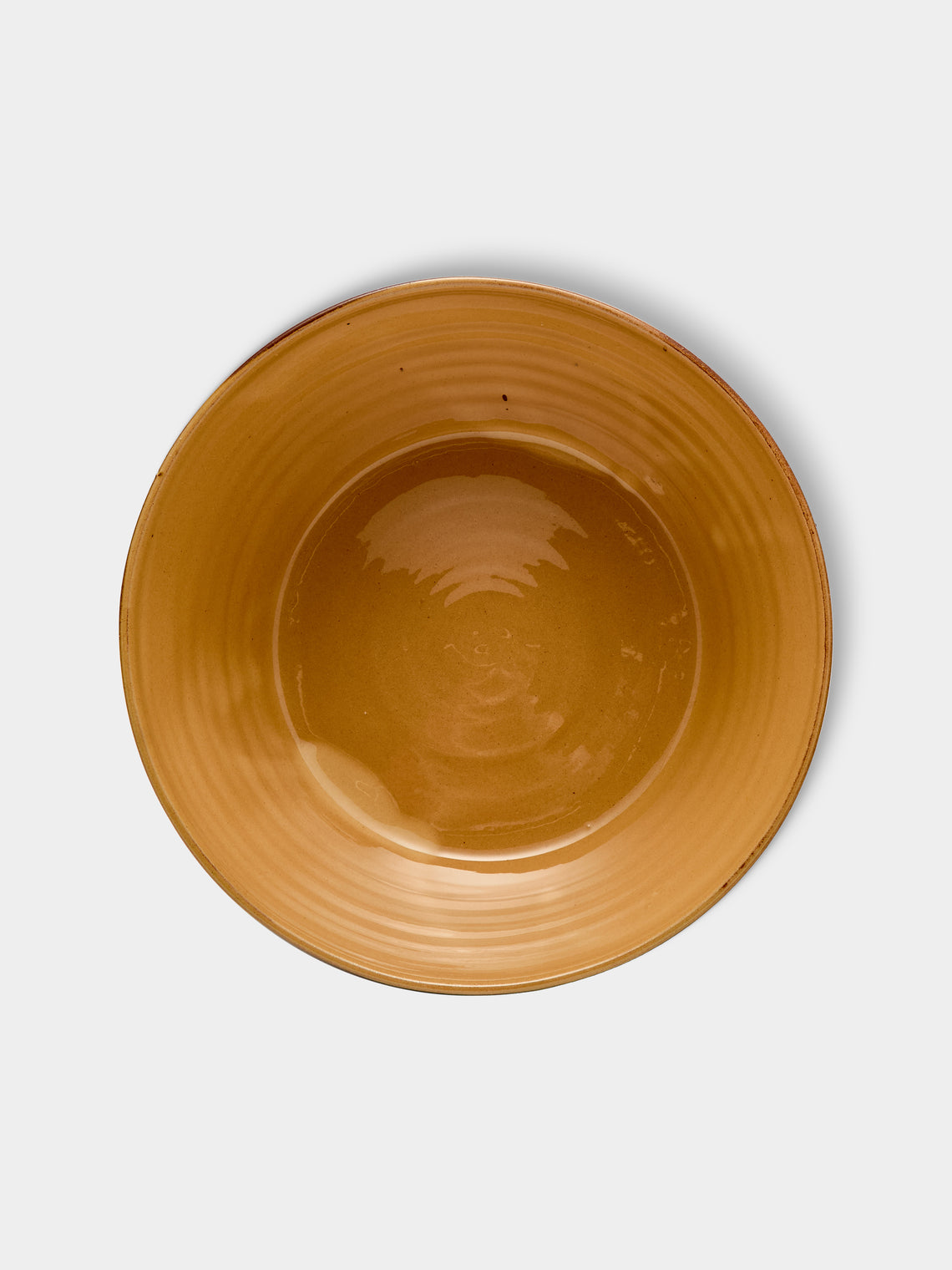 Poterie d’Évires - Flowers Hand-Painted Ceramic Large Handled Serving Bowl - Light brown - ABASK