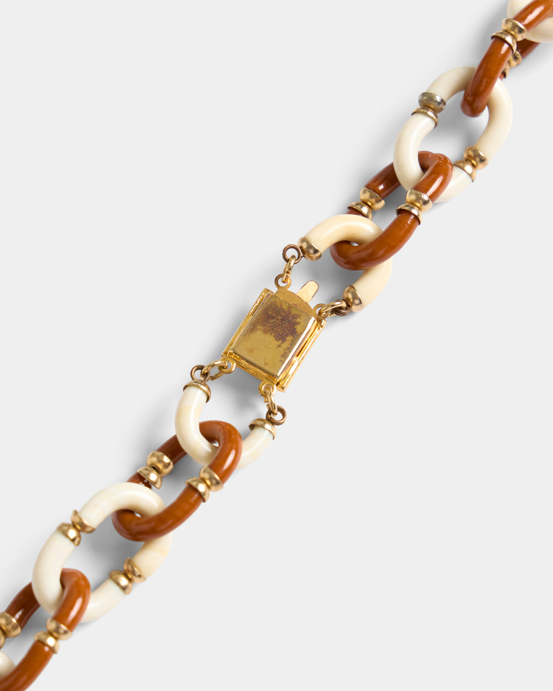 Mahnaz Collection - Women's Vintage 1960 Archimede Seguso Italian Glass and Metal Necklace - Brown - ABASK
