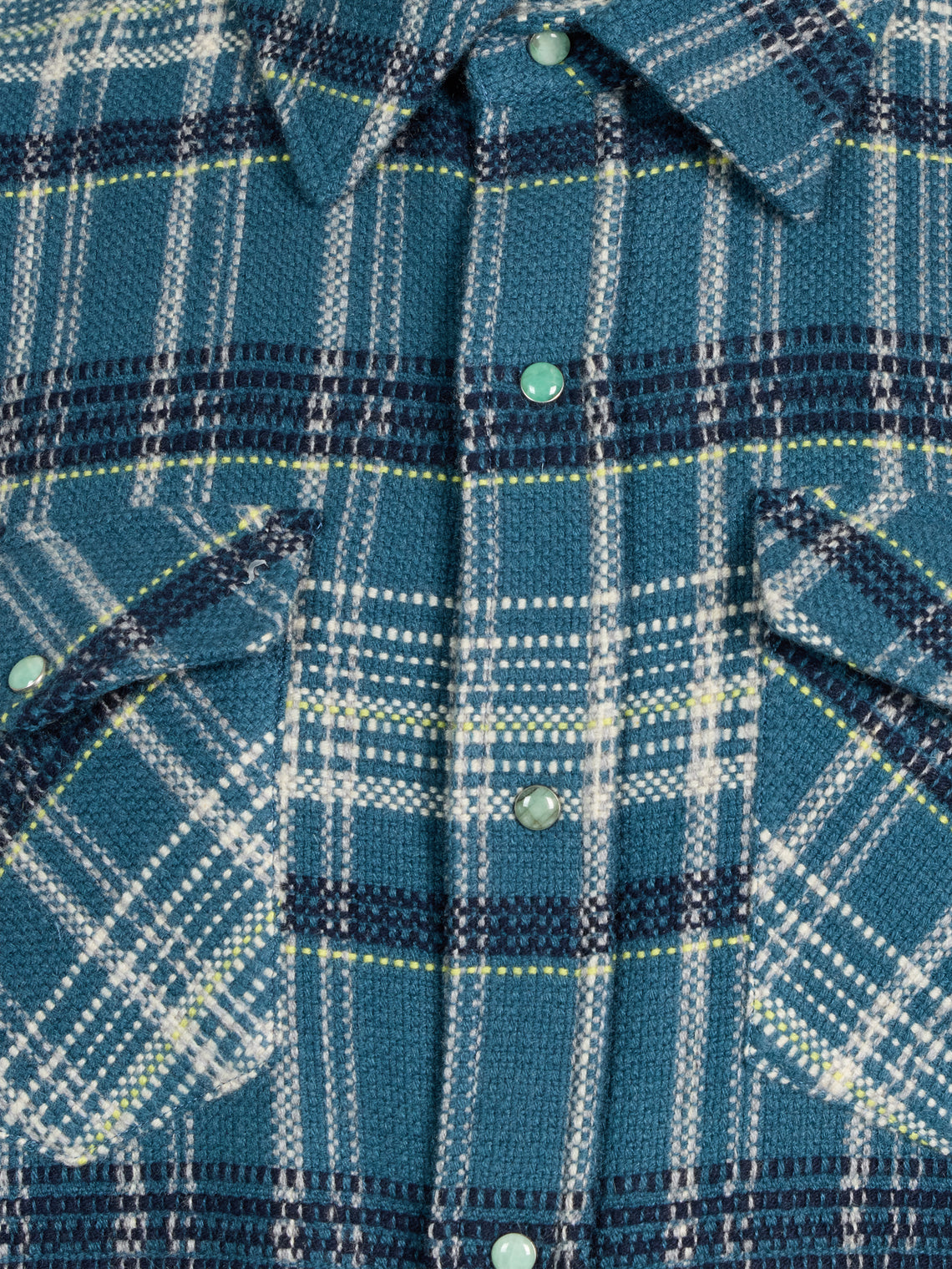 God's True Cashmere - Fantasia Tartan Cashmere Shirt | Size: M - Blue - ABASK