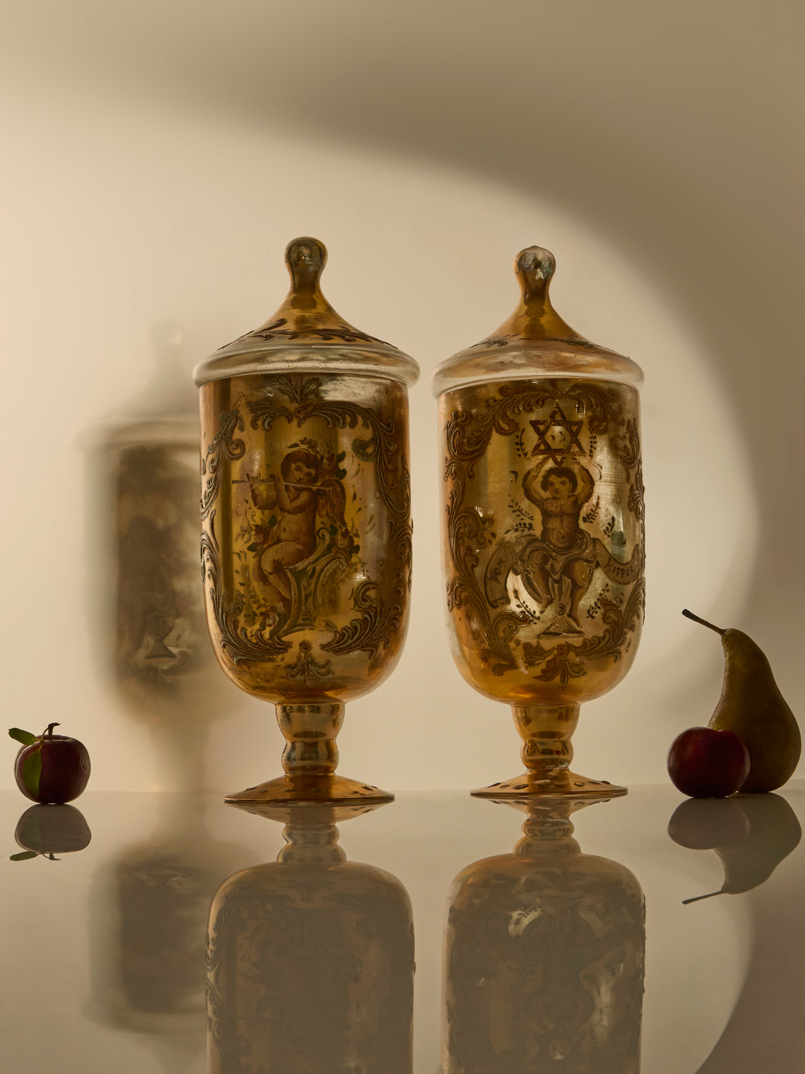 Antique and Vintage - 18th-Century Italian Glass Apothecary Jars (Set of 2) -  - ABASK