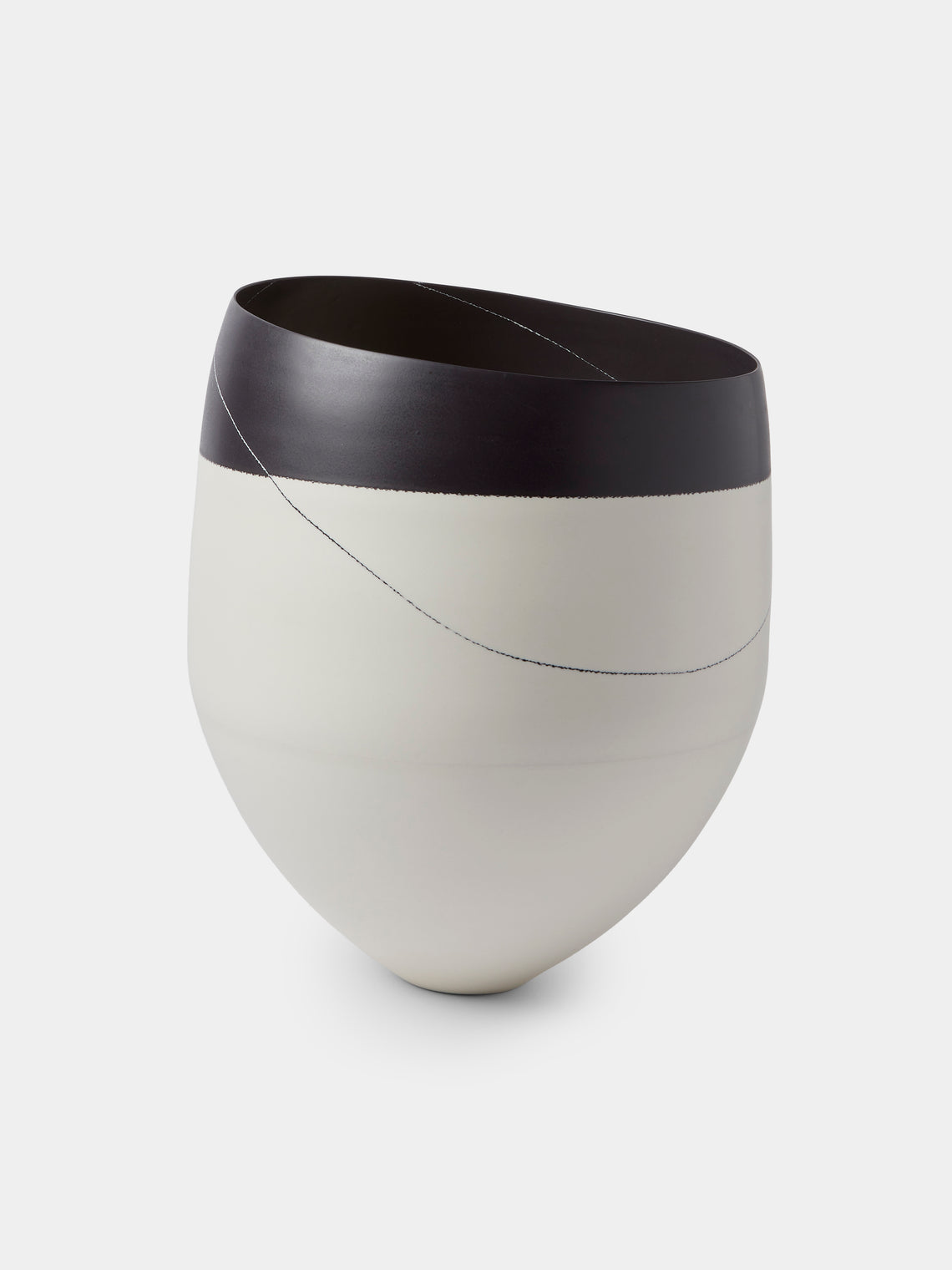 Paul James Ceramics - Fractured Reality Hand-Thrown Ceramic Vase (14in/36cm) - White - ABASK - 