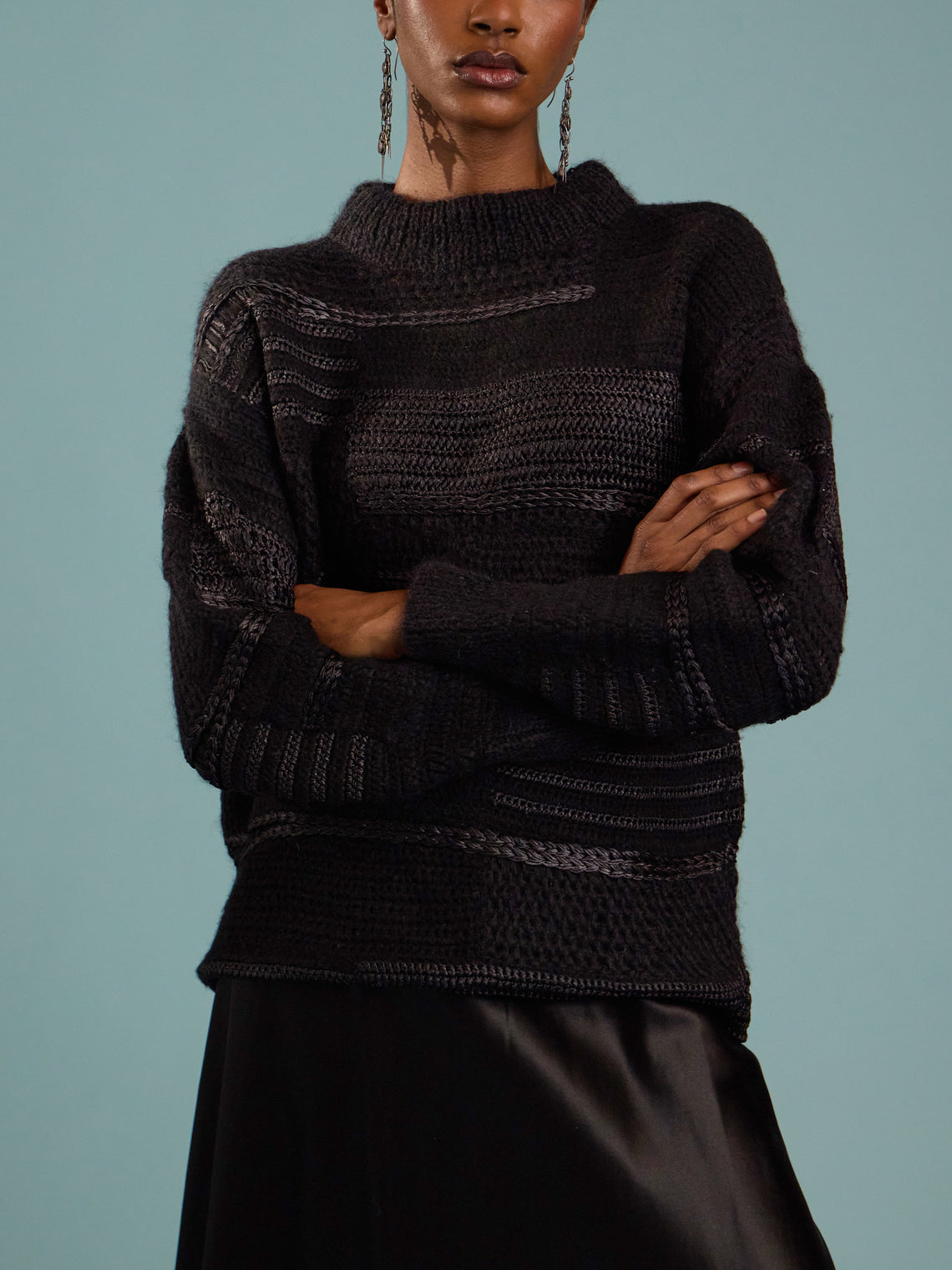 Heirlome - Vida Silk and Cashmere-Blend Sweater | Size: S - Black - ABASK