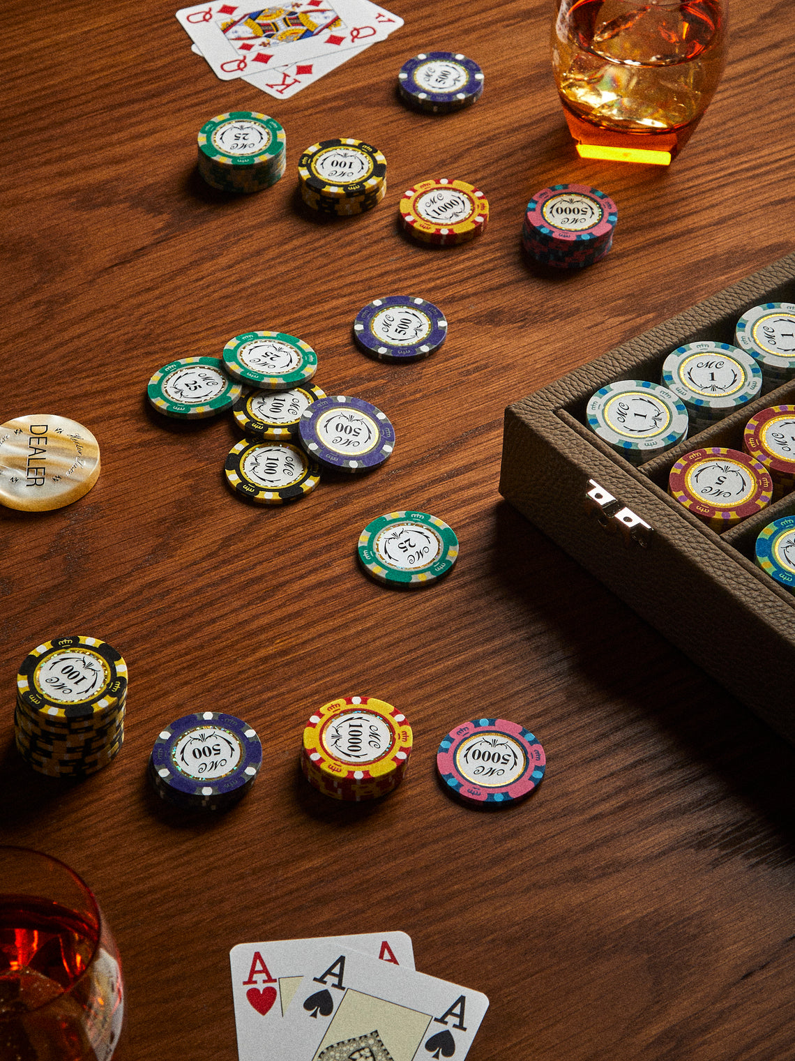 Hector Saxe - Leather Poker Set - Natural - ABASK