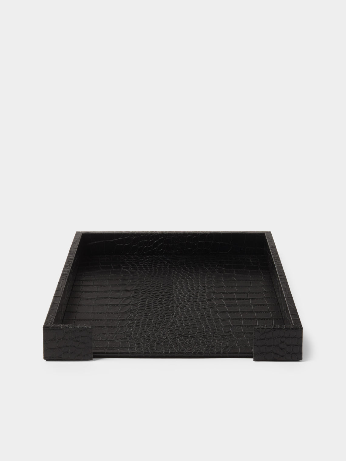 Pinetti - Leather Letter Tray - Black - ABASK - 