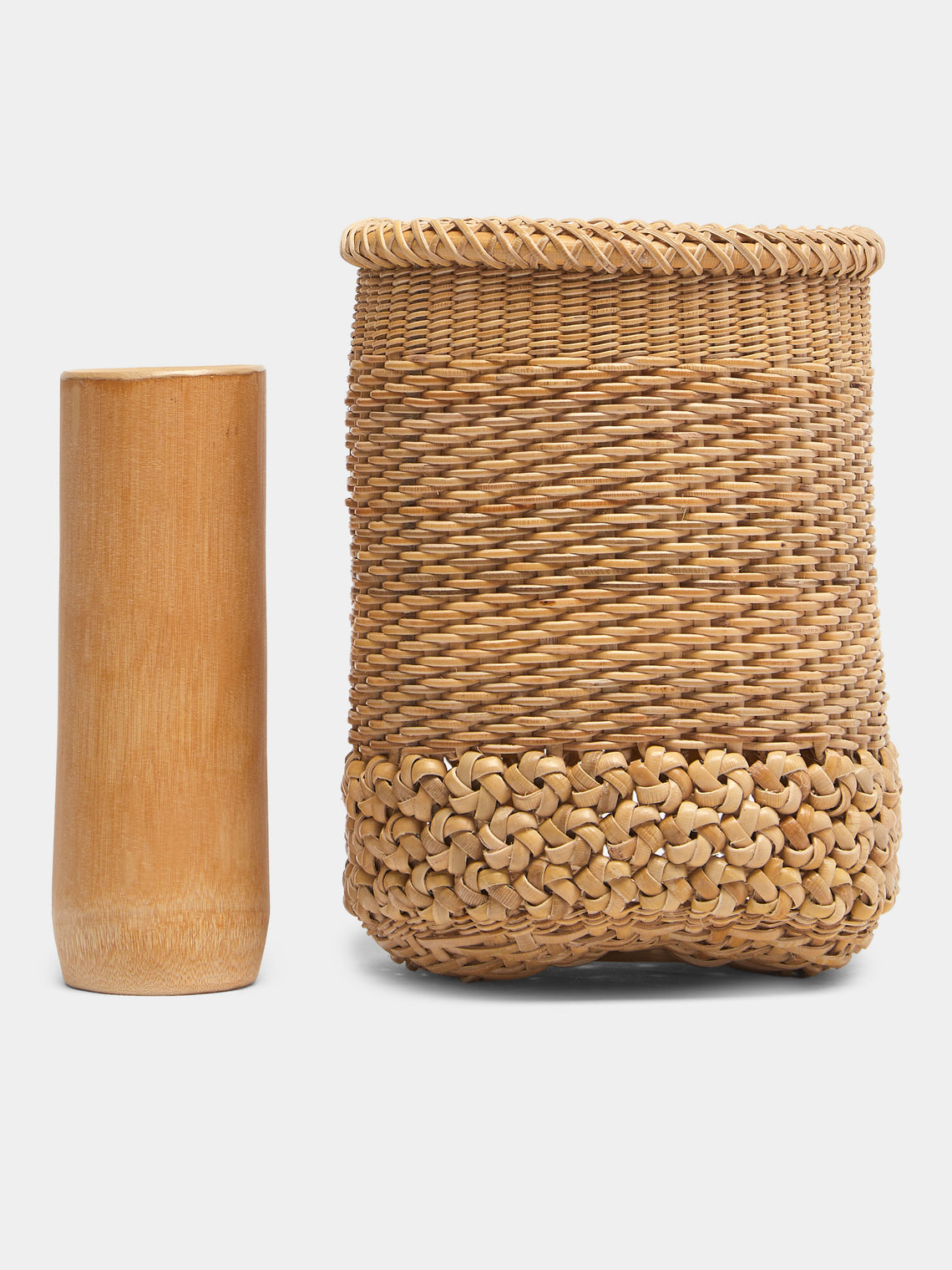 Junpei Kawaguchi - Hand-Braided Rattan Flower Basket - Brown - ABASK