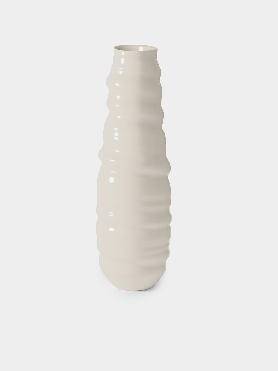 Johanne Coker - No. 3 Hand-Thrown Porcelain Vase (17.5in/45cm) - White - ABASK - 