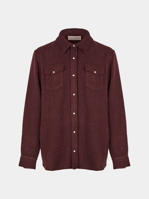 God's True Cashmere - Claret Cashmere Shirt | Size: S - Red - ABASK - 