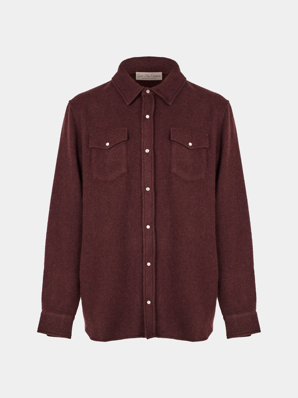 God's True Cashmere - Claret Cashmere Shirt | Size: S - Red - ABASK - 