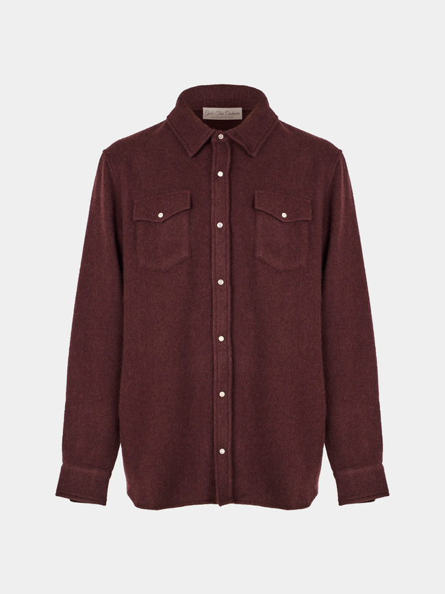 God's True Cashmere - Claret Cashmere Shirt | Size: S - Red - ABASK - 