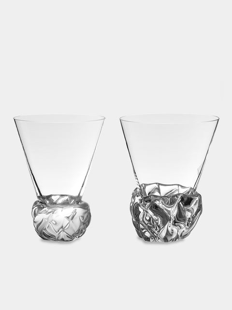NasonMoretti - Archive Revival 1965 Hand-Blown Murano Glass Tumblers (Set of 2) - Clear - ABASK 