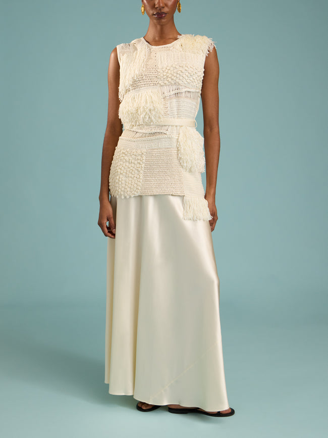 Heirlome - Laia Silk Top | Size: S - Cream - ABASK