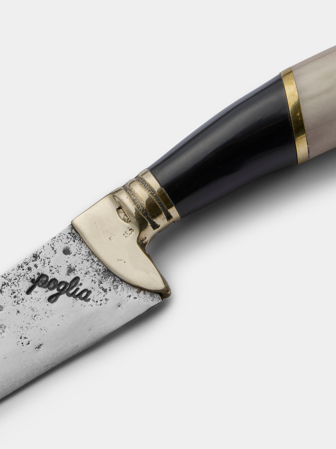 Poglia - Signature Horn, Bone and Brass Knife - Black - ABASK