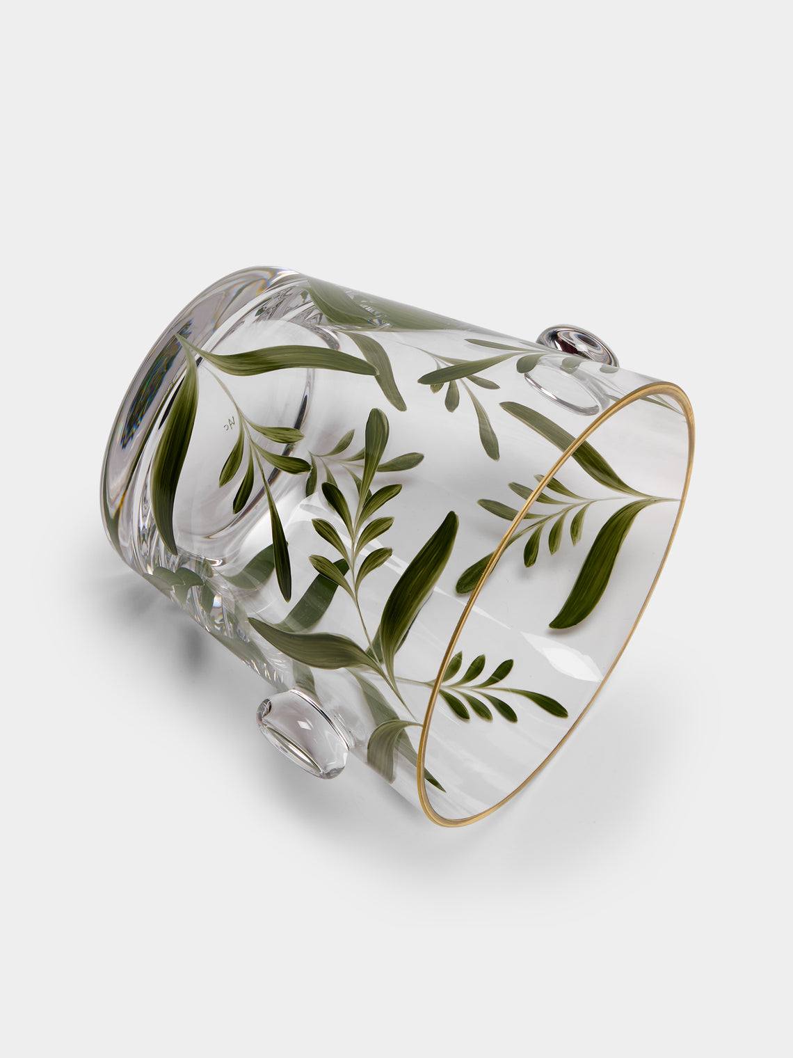 Los Vasos de Agua Clara - Saanen Hand-Painted Crystal Ice Bucket - Green - ABASK