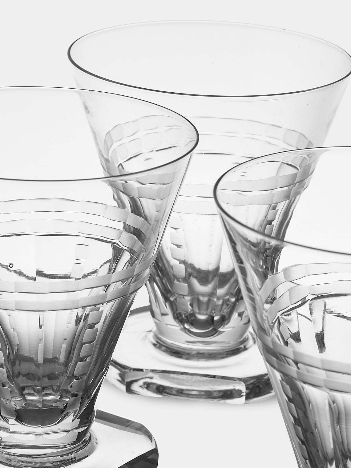 Antique and Vintage - 1920s Saint Louis Crystal Wine Glasses (Set of 10) - Clear - ABASK