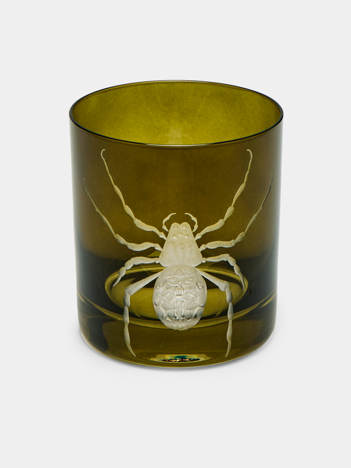 Artel - Cabinet of Curiosities Hand-Engraved Crystal Double Old Fashioned Tumbler (12.5oz/365ml) - Green - ABASK - 