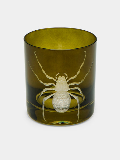 Artel - Cabinet of Curiosities Hand-Engraved Crystal Double Old Fashioned Tumbler (12.5oz/365ml) - Green - ABASK - 